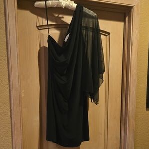 Black Dress One Shoulder Sleeve, RSVP, Medium